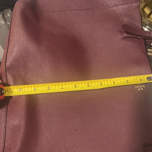 Ladies TORY BURCH LEATHER TOTE BAG Burgundy - Picture 13 of 15